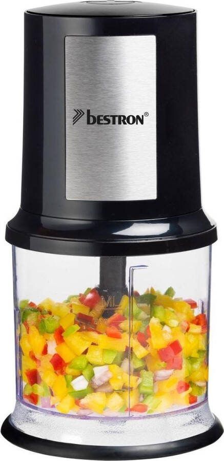 Bestron electrische Hakmolen twee rvs Hakmessen & 500 ml cacpaciteit grote Pulsschakelaar 400 Watt AKC200 zwart silver