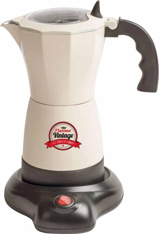 Bestron elektrische Espressomaker Percolator met 360° Basis voor 6 espressokopjes 180 ml capaciteit 480W kleur: rood