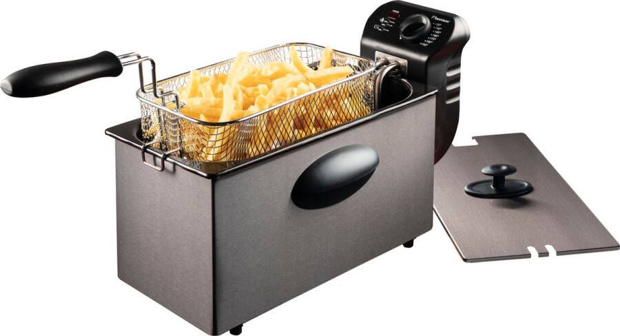 Bestron friteuse met koude zone frituurpan met mand inclusief traploos instelbare temperatuurregelaar 2000W 3 5 L kleur: antraciet