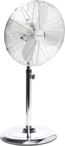 Bestron Statiefventilator met 3 snelheidsstanden Ventilator met 90° graden draaifunctie & in hoogte verstelbare telescoopstang tot 127cm Ø 45cm 50Watt DFS45S kleur: chrome