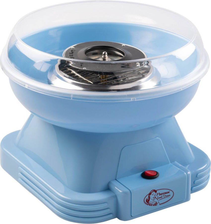 Bestron Suikerspinmachine Blauw ACCM400B inclusief suiker en stokjes