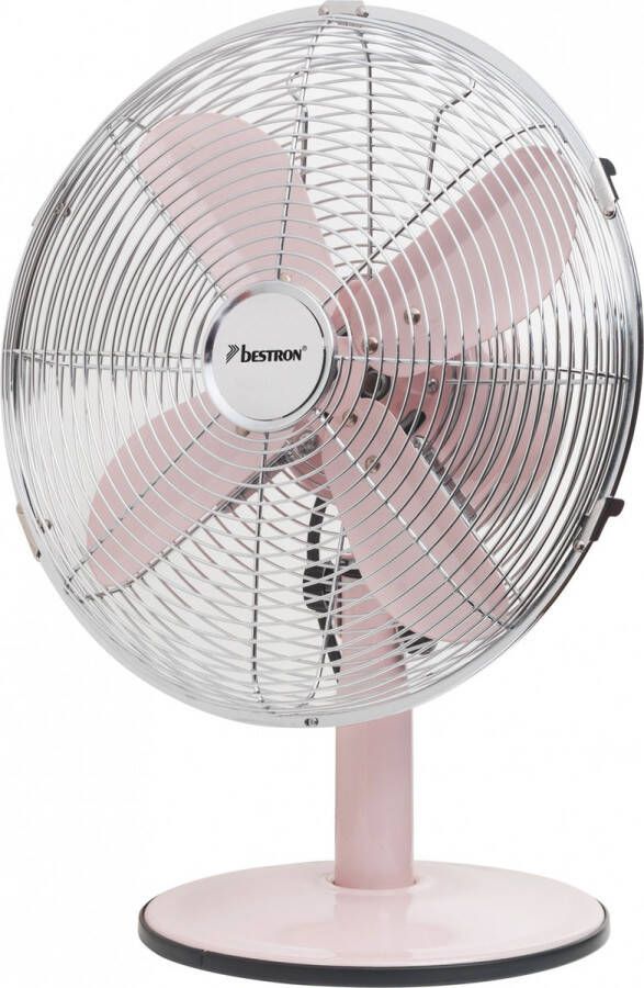 Bestron Tafelventilator Ø 35cm Ventilator met 3 snelheidsstanden & 75° graden draaifunctie 35Watt DFT35R kleur: Rose