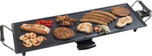 Bestron XL Teppanyaki Bakplaat voor 6 Personen Tafelgrill electrisch met antiaanbaklaag Grillplaat met 1800W kleur: zwart