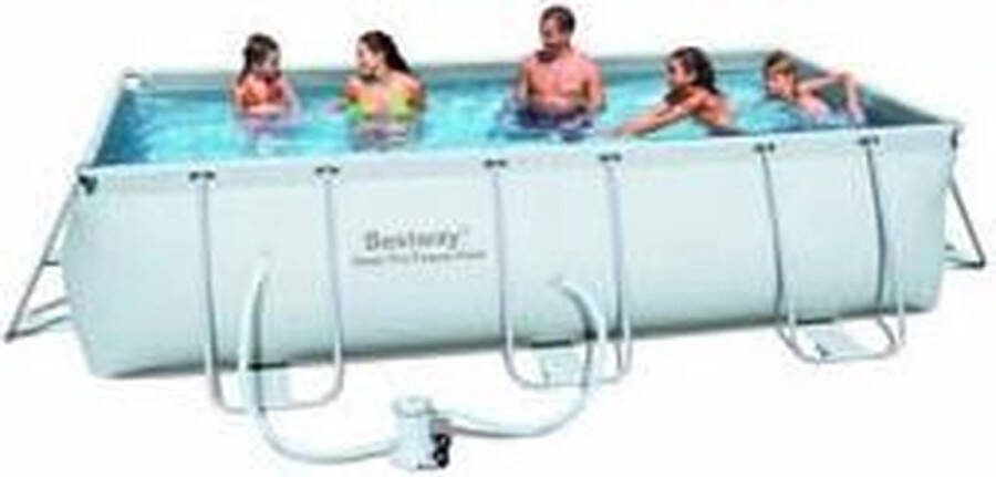 Bestway 4.04M x 2.01M x 1.0M Power Steel Rect. Frame Pool + Fc
