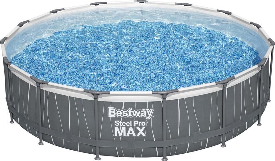 Bestway frame zwembad steel pro max set rond 457 cm met ledverlichting