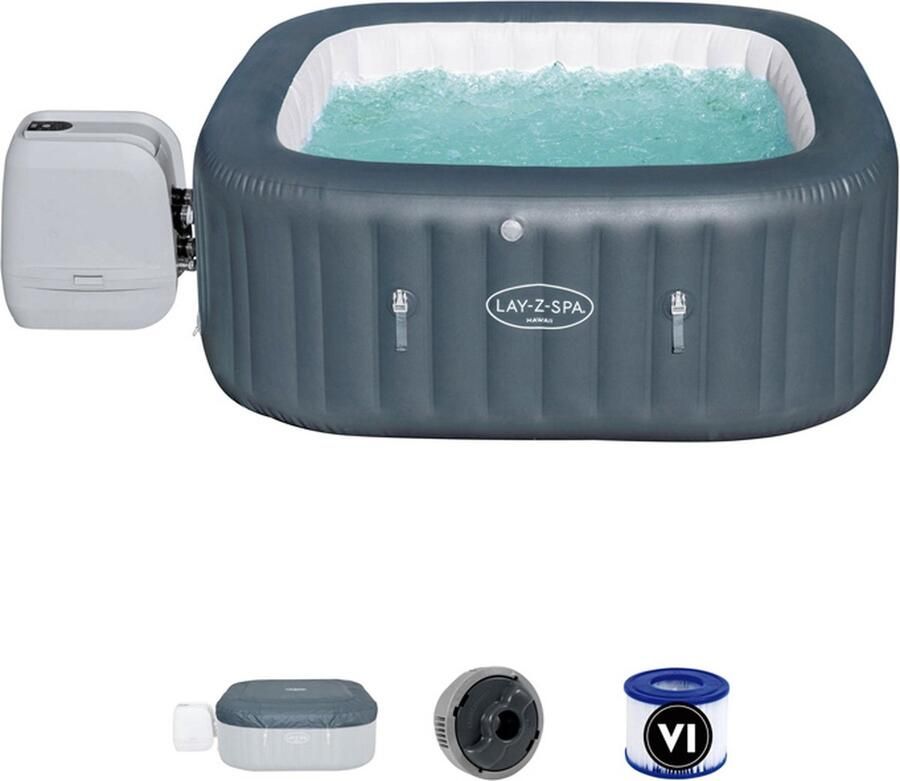 Bestway Jacuzzi Lay-z-spa Hawaii Hydrojet Pro Opblaasbaar Bubbelbad Incl. Toebehoren 180cm X 180cm X 71cm