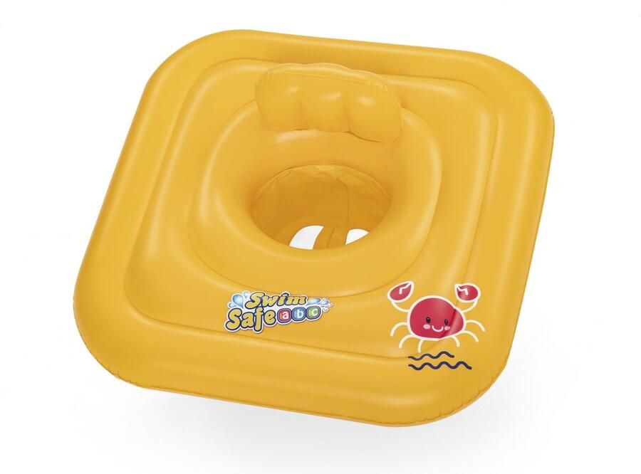 Bestway Swim Safe ABC™ WonderSplash™ Vierkante Opblaasbare Babyboot met 3 Ringen 76 cm x 76 cm