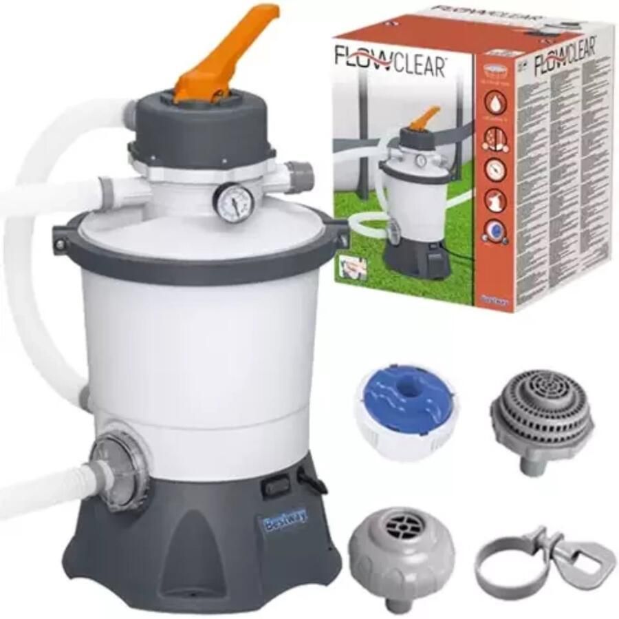 Bestway Zandfilterpomp 3028 l h Hoge Capaciteit voor Kristalhelder Zwembadwater