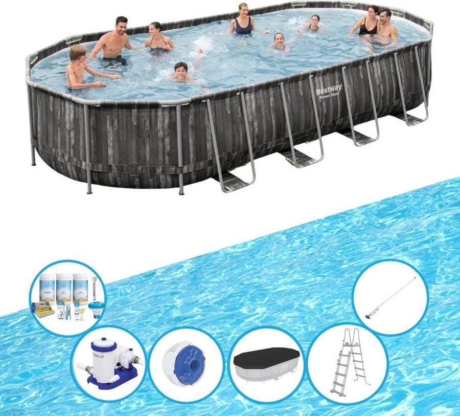Bestway Zwembad Power Steel Zwembadset 732x366x122 cm