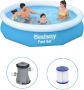 Bestway Fast Set Opblaasbaar zwembad inclusief filterpomp 305x66 cm Rond - Thumbnail 2