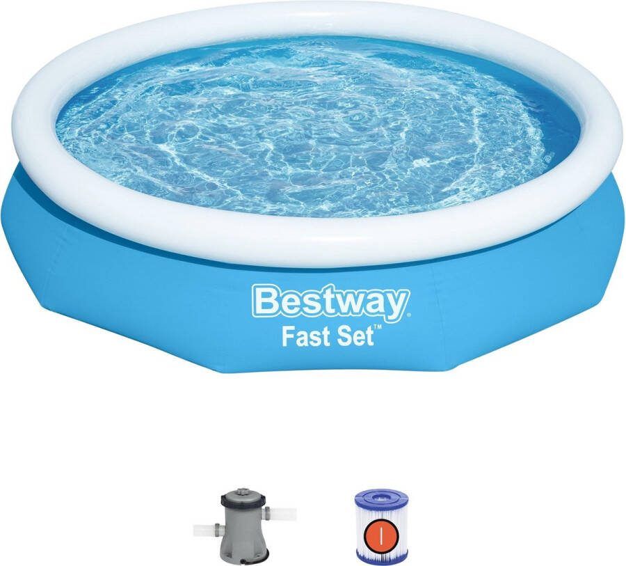 Bestway Fast Set Opblaasbaar zwembad inclusief filterpomp 305x66 cm Rond