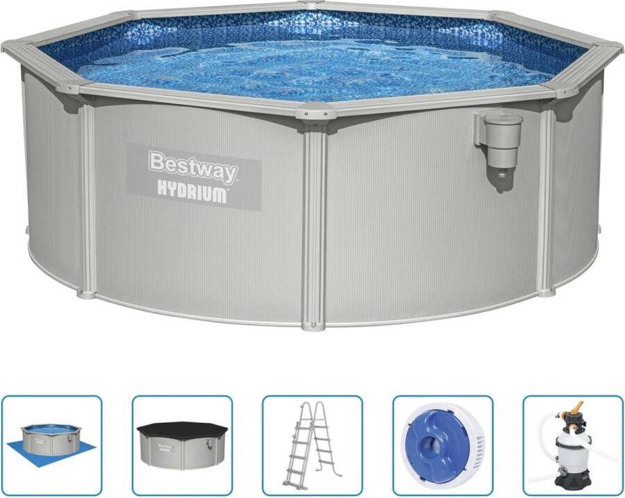 Bestway Opzetzwembad Hydrium Set Rond Met Zandfilterpomp Ø360x120cm