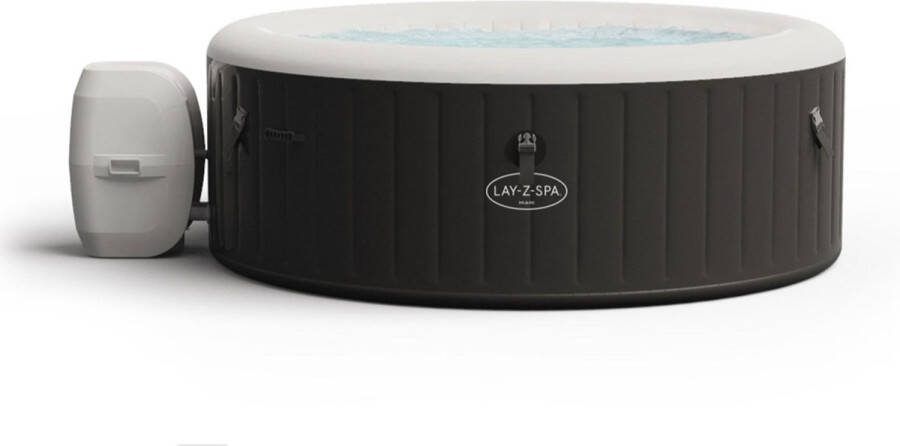 Bestway Lay-Z-Spa Miami Jacuzzi Zwembad Pomp Relax Massage Hoes 4-Personen Zwart Wit 180x66cm 669L