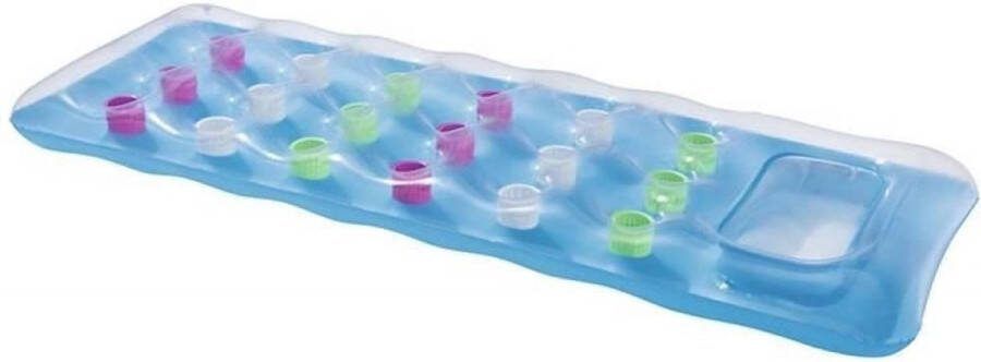 Bestway Luchtbed fashion lounge Blauw inclusief reparatieset doorkijkvenster