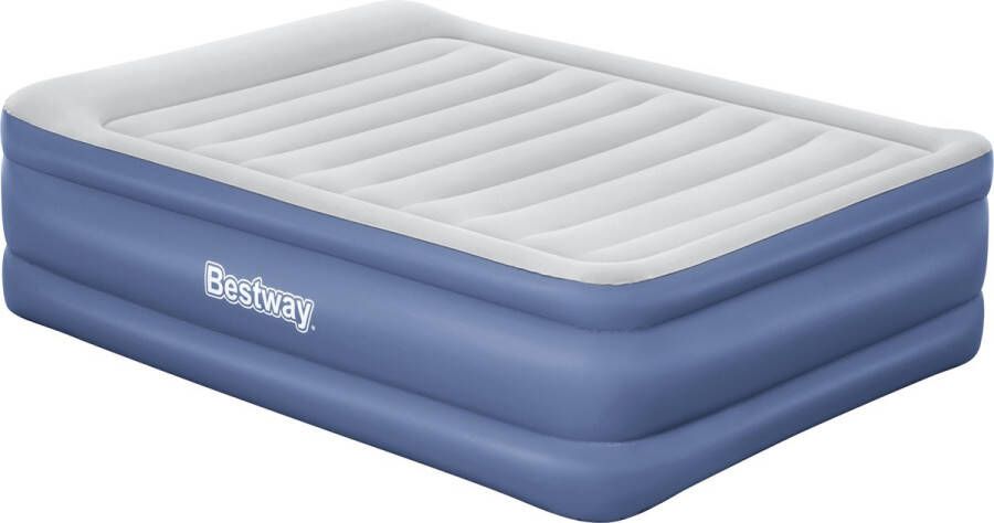 Bestway Luchtbed Tritech 203 x 152 x 61 cm Met Ingebouwde Pomp In 5 min. opgeblazen Blauw grijs