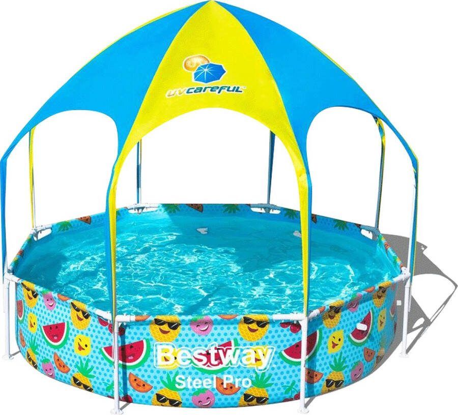 Bestway My First Frame Pool Splash-in-shade Play Rond 244 Peuterbad Splash-in-shade Ø 244 Cm