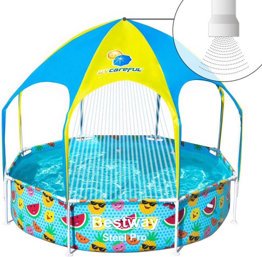 Bestway My First Frame Pool Splash-in-shade Play Rond 244 Peuterbad Splash-in-shade Ø 244 Cm