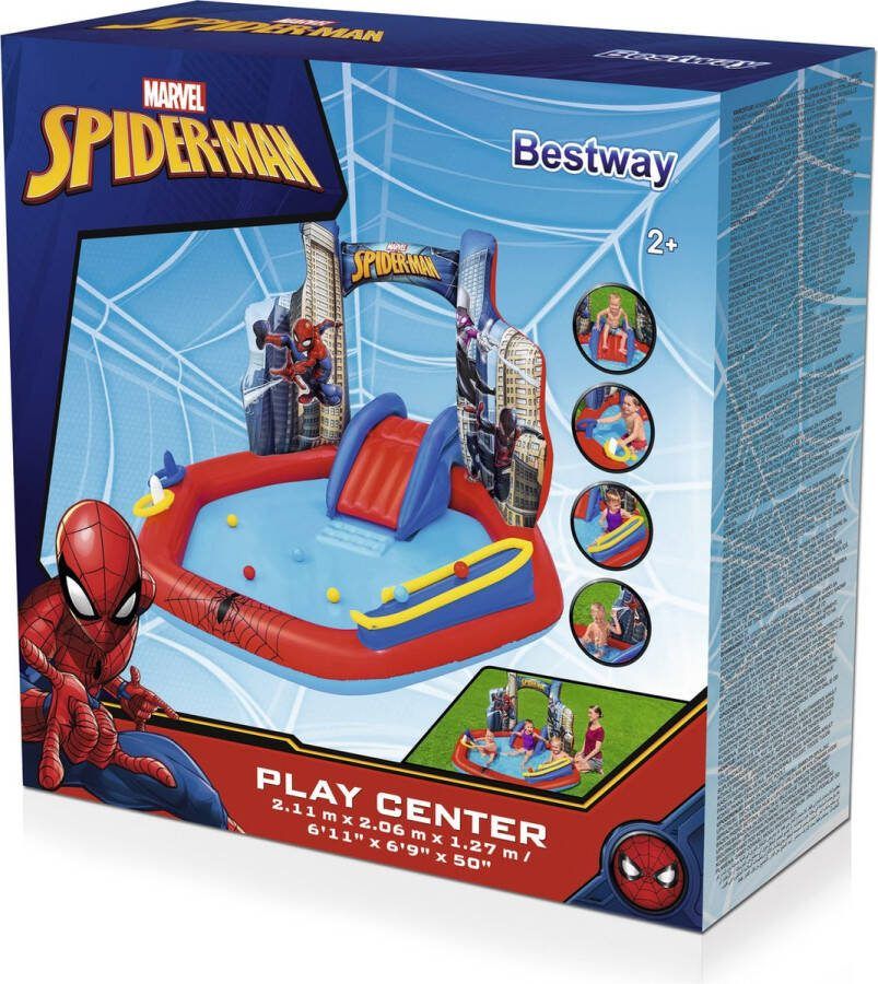 Bestway Spider-Man Opblaasbaar Speelcentrum 2 11 m x 2 06 m x 1 27 m