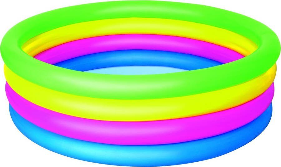 Bestway Opblaasbaar Zwembad Extra hoge Rand Regenboogkleuren Ø 157 cm
