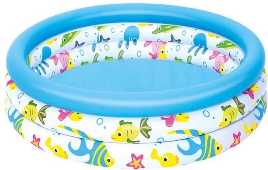 Bestway Opblaasbaar Zwembad voor Kinderen 102x25 cm Eenvoudig opblazen Inclusief reparatiepatch 101 liter Capaciteit PVC