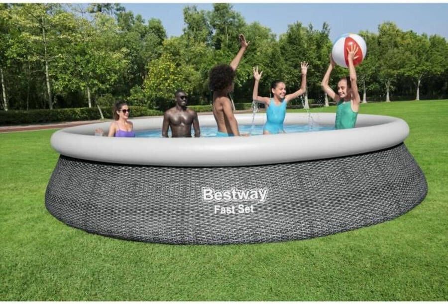 Bestway Opblaaszwembad Grijs 9677 L 457 x 84 cm