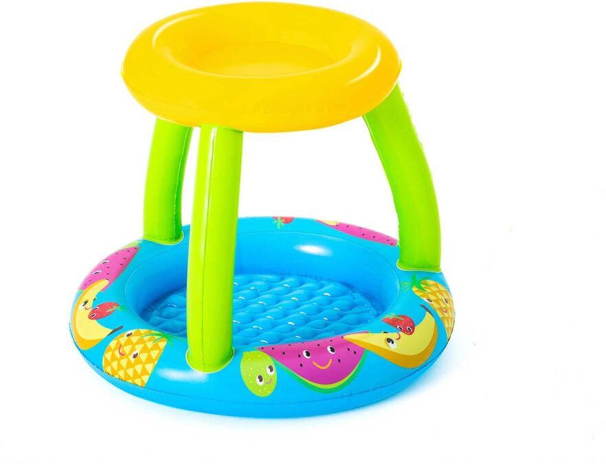 Bestway Peuterzwembad Opblaasbaar 2+ Fruitthema Met Schaduwdakje 91x91cm Pvc 26l