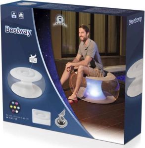 Bestway Lounge Stoel Poef Led 82x82x41cm