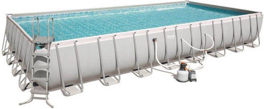 Bestway kit voor bovengronds buisvormig zwembad Power Steel™ 956 x 488 x 132 cm Rechthoekig (met ladder deksel pomp en diffusor)
