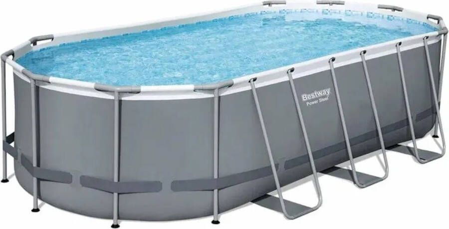 Bestway Power Steel Opzetzwembad inclusief filterpomp en accessoires 549 x 274 x 122 cm Rechthoekig
