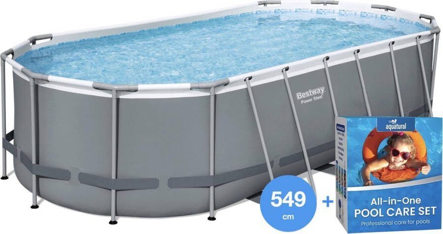 Bestway 549 x 274 x 122 cm Power Steel Zwembad + Complete Onderhoud Set