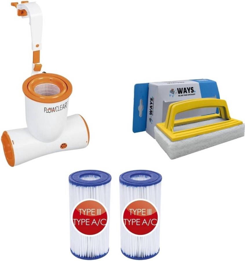 Bestway Skimmer 2574 L u & 2 Filters Type Iii & Ways Scrubborstel