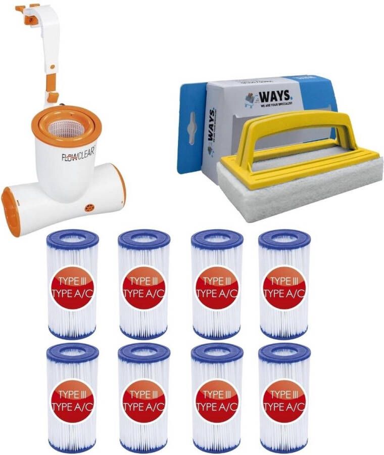 Bestway Skimmer 3974 L u & 8 Filters Type Iii & Ways Scrubborstel