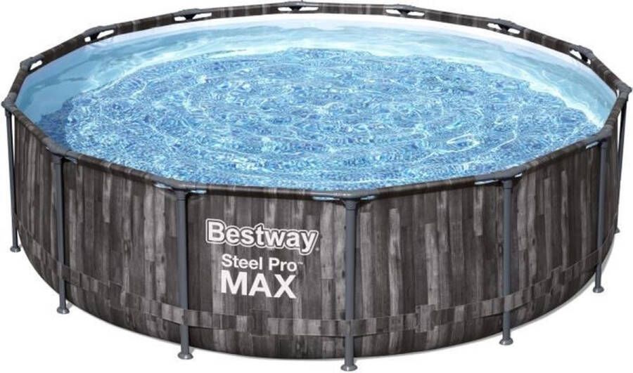 Bestway Steel Pro Max rond bovengronds zwembad Houtdessin 427 x 107 cm
