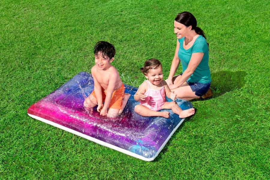 Bestway Waterspeelmat Galaxy Kleuren Watermat 130x90 CM Binnen en Buiten Sproeisysteem voor Baby en Kind
