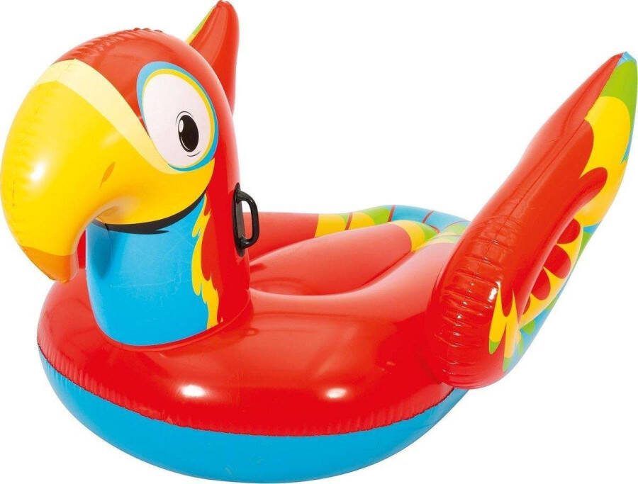 Bestway XXL opblaaspapegaai voor zwembad strand en zee. Inclusief reparatiesticker
