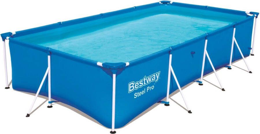 Bestway Steel Pro Zwembad 400 x 211 x 81 cm Rechthoekig Opzetzwembad met Stalen Frame Familiezwembad