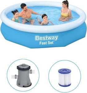Bestway Fast Set Opblaasbaar zwembad inclusief filterpomp 305x66 cm Rond