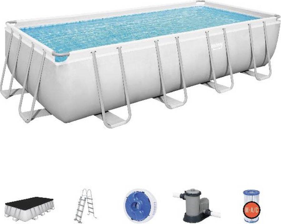 Bestway zwembad power steel set rechthoek 549 Superdeal