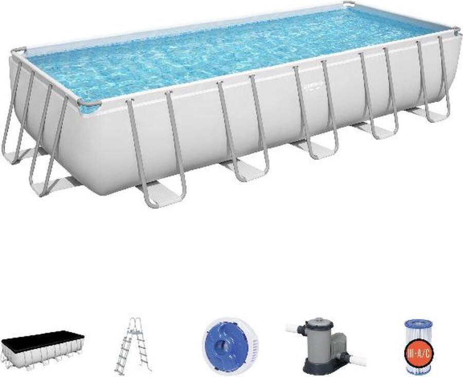 Bestway zwembad power steel set rechthoek 640 Superdeal