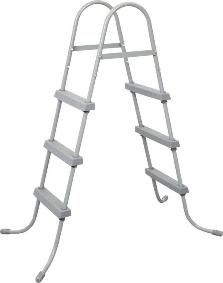 Bestway Zwembadladder Zilver wit 107 Cm voor Opzetzwembaden Zwembadaccessoires