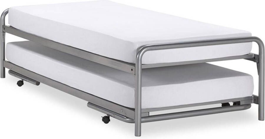 Beter Bed Basic Bed & Onderschuifbed Doppia Eenpersoons 90x200cm Zilver