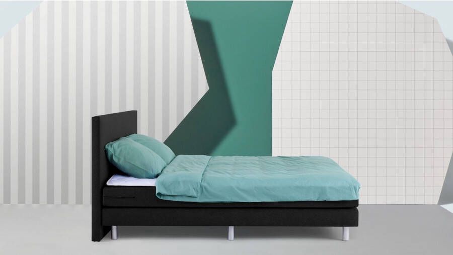 Beter Bed Basic Beddenreus Box Colorado vlak met gestoffeerd matras Tweepersoons 140 x 200 cm Zwart