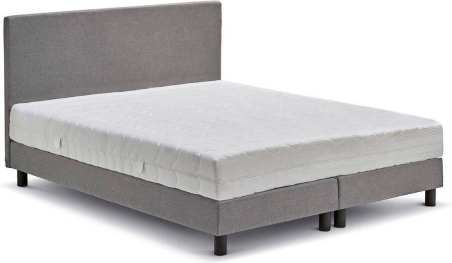 Beter Bed Basic box Ambra vlak met Easy Pocket matras 120 x 200 cm lichtgrijs
