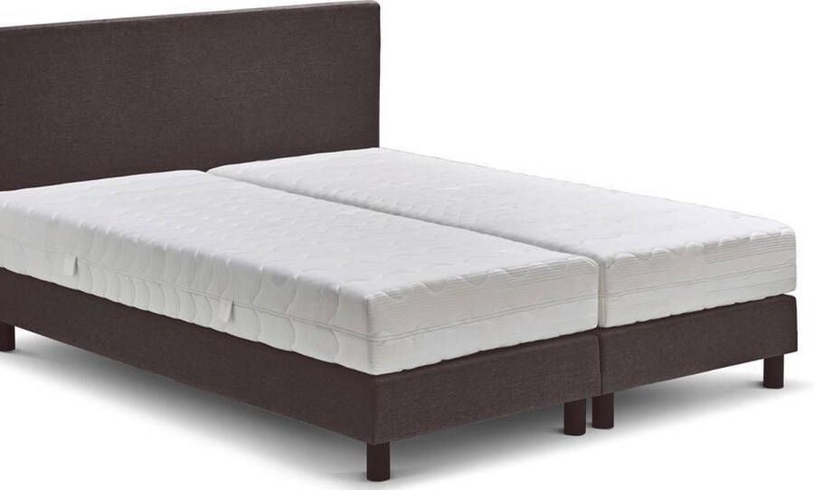 Beter Bed Basic box Ambra vlak met Easy Pocket matras 180 x 200 cm donkergrijs