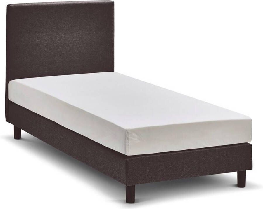 Beter Bed Basic box Ambra vlak met Easy Pocket matras 90 x 200 cm donkergrijs