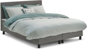 Beter Bed Basic Box Ambra vlak met gestoffeerd matras 140 x 200 cm lichtgrijs