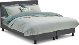Beter Bed Basic Box Ambra vlak met gestoffeerd matras 160 x 200 cm donkergrijs