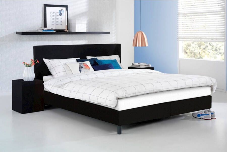 Beter Bed Basic Box Colorado vlak met pocketveermatras Comfort X1000 120 x 200 cm zwart