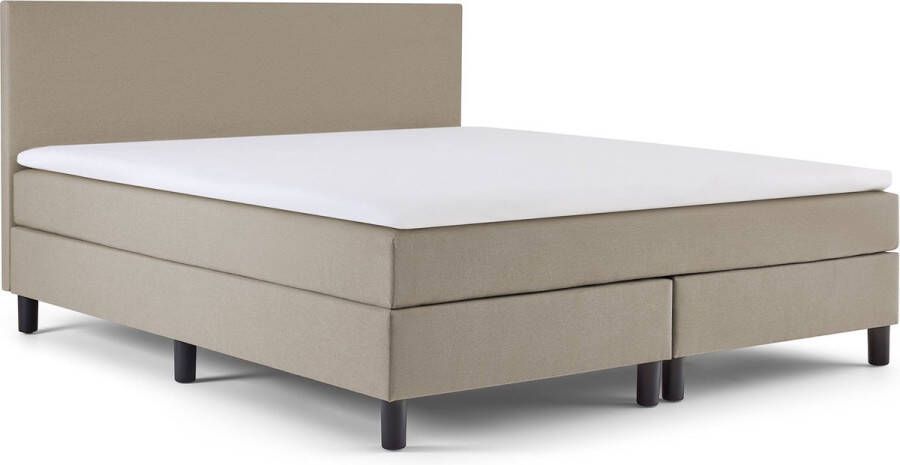 Beter Bed Select Beter Bed Box Owen Plus vlak met gestoffeerd matras 120 x 200 cm grey beige
