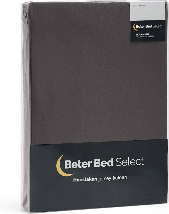 Beter Bed Select Hoeslaken Jersey 1+1 gratis 100% katoen 120x200 210 220 cm Antraciet
